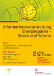 Informationsveranstaltung Energiesparen – Strom und Wärme Schleedorf